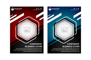 Abstract Flyer Hexagon Blue and Red: A Dynamic Design Template for Modern Visual Communication