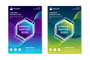 Abstract Flyer Hexagon Gradient Blue Design Template