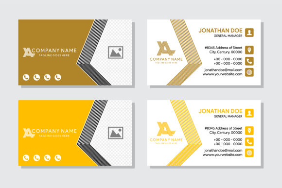 Business Card with Photo Space Gold