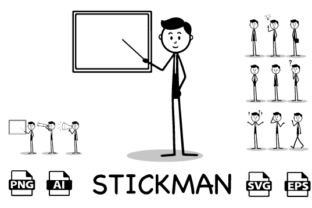 Enhance Your Visual Projects with the Set of Office Stickman and Stick Figures